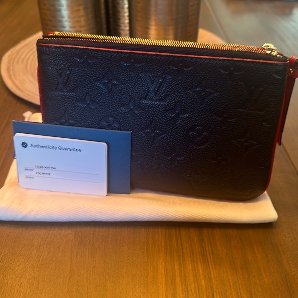 Authentic Louis Vuitton Double Zip Pouchette WITHOUT Chain Strap
